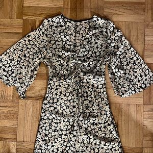 Brand New W/O Tags Zara Satin/Crepe Floral Midi Dress